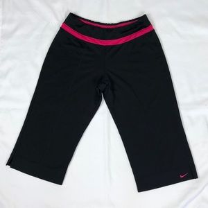 Nike black and pink workout capri leggings size small